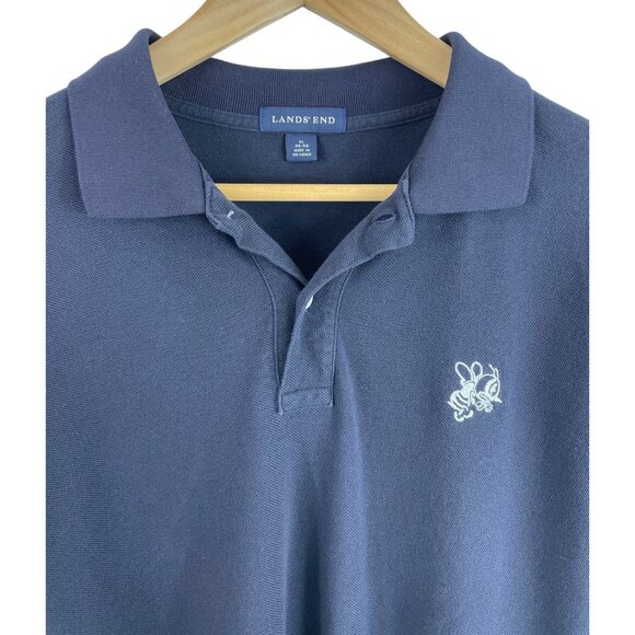 St. Ambrose Fighting Bee Alumni Assoc Lands End Navy Blue Polo Shirt Mens XL - Picture 2 of 8